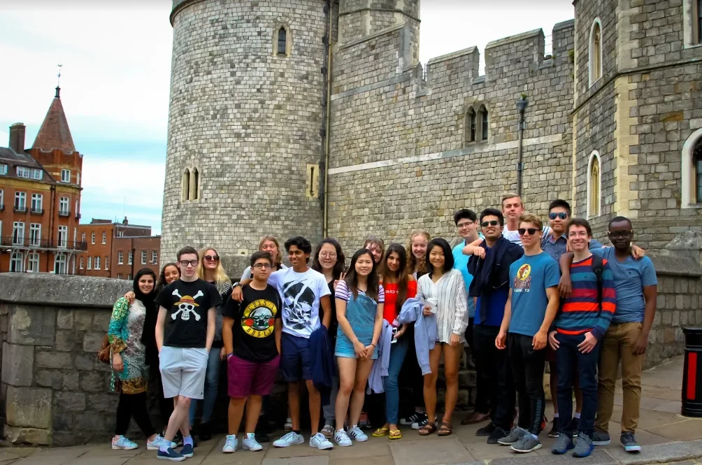 Students outside Windsor Castle