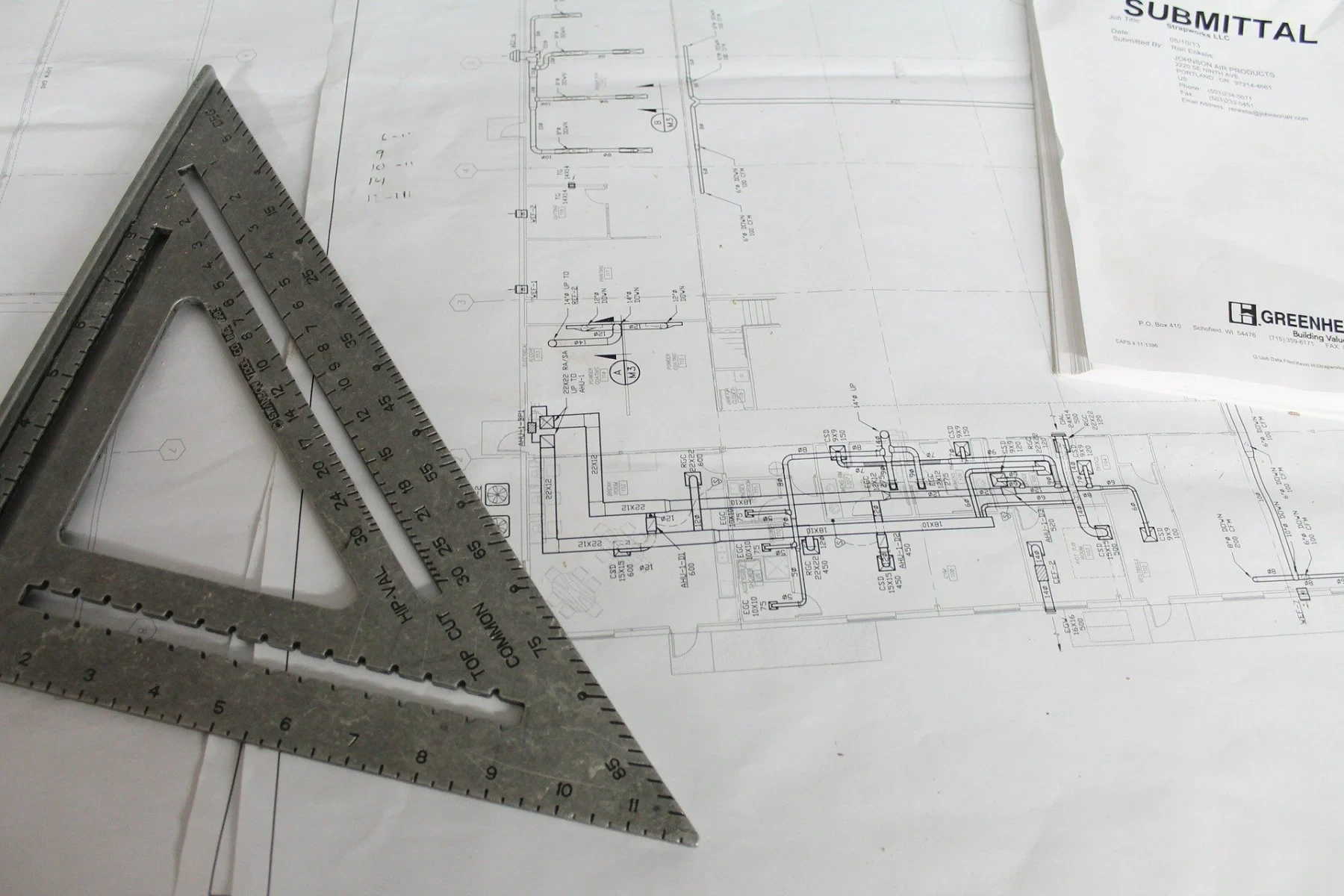 Engineering plans on sketch pad